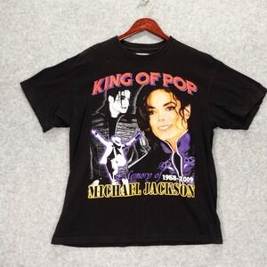Michael Jackson T Shirt Men Medium Black  Tee Grunge King of Pop Memorabilia Y2K